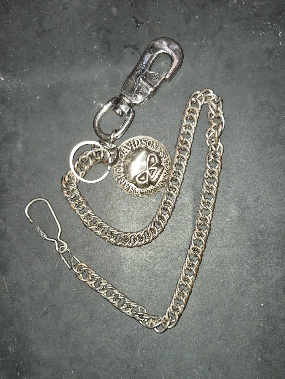 Harley-Davidson Silver Skull Medallion Wallet Chain